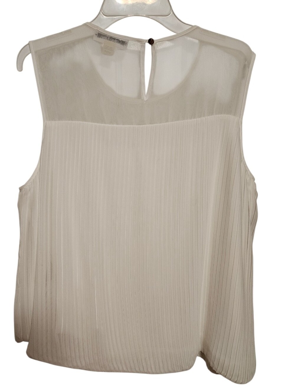 Calvin Klein White Pleated Blouse Size Small - Picture 2 of 3